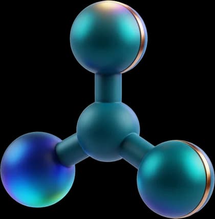 Three spheres joined into a small graph.